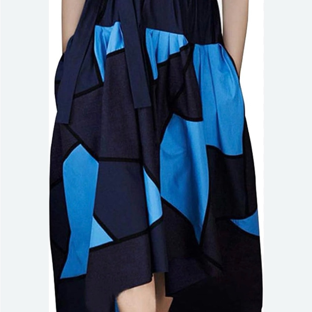 Patchwork maxi skirt elastic waistband
